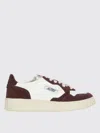 Autry Sneakers Medalist Low In Avory And Burgundy Glittered Leather. In Brown