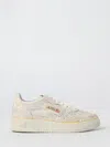 Autry Medalist Silver-colored Sneaker With Lived-in Effect And All-over Bead Application In Leather Blend  In White