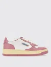 Autry Medalist Low Sneakers Bicolor In White And Polignac Leather Shoes In Pink