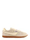 Autry 'windspin Low' Beige Sneaker With Logo On The Side And On The Heel In Suede Man In Neutral