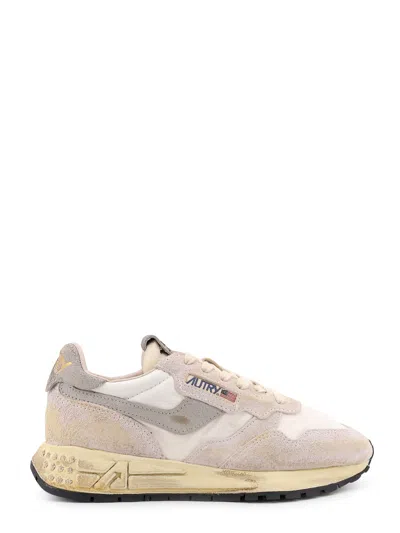 AUTRY REELWIND LOW-TOP SUEDE AND NYLON SNEAKERS WITH USED EFFECT