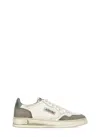 Autry Supvint Lowleat Suede Lizard Silv Sneaker In Beige