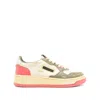 Autry Textured Panel Perforated Toe Box Contrast Sole In Beige