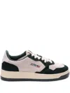 Autry Medalist Sneakers In White And Green Leather In Beige