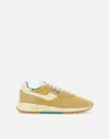 Autry Up 02 Reelwind Low-top Sneakers In Beige/gold/green