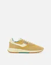 Autry Up 02 Reelwind Low-top Sneakers In Beige/gold/green