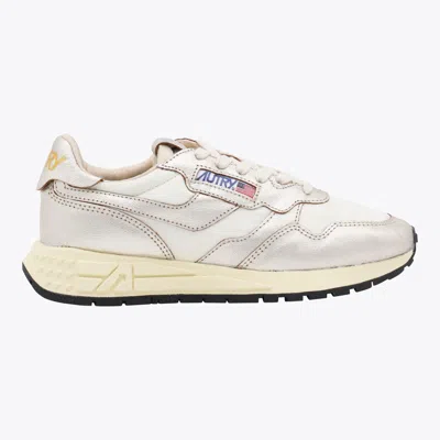 AUTRY AUTRY WHITE AND GOLD LEATHER REELWIND SNEAKERS
