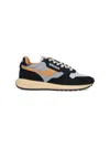 Autry Low Sneaker With Contrast Stitching And Mesh Panels In Black