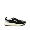 Autry Black Suede And Mesh Sneakers With Cream Cushioned Sole In Black