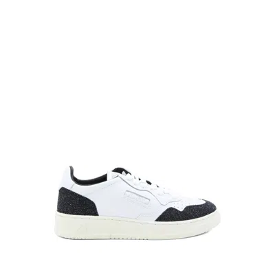 Autry White And Black Leather Sneakers In Multi