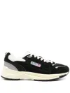 Autry Black Suede And Mesh Sneakers With Cream Cushioned Sole In Multi