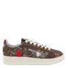 Autry Low-top Sneakers With Floral Embroidery In Rich Brown In Brown