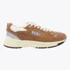 Autry Hyperway Sneakers In Cigar And Silver Mesh And Suede In Brown