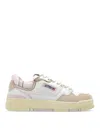 Autry Medalist Low White Canvas And Pink Leather Sneakers In Beis