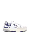 Autry White Low Top Sneakers With Blue Details And Logo Patch In Mult/blu