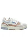 AUTRY AUTRY SNEAKERS CLC LOW IN SUEDE AND NABUK NATURAL AND SILVER