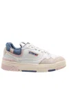 Autry Sneakers Clc Low In Suede E Nabuk Bianco E Beige