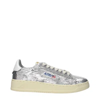 Autry Sneakers Dallas Women Silver/white Sequins In Gray