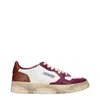 Autry Sneakers Donna Pelle Bianco/viola Granato In Multi