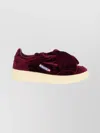 Autry Bordeaux Sneakers With Velcro Strap And Off-white Sole In Red