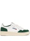 Autry Medalist Low White Leather And Suede Bottle Sneakers In Green