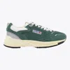 Autry Hyperway Sneakers In Malachite Color And Silver-tone Suede And Mesh In Green