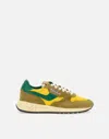 Autry Reelwind Low Suede, Leather And Shell Sneakers In Green/yellow