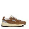 Autry Hyperway Suede And Mesh Low-top Sneakers In Brown