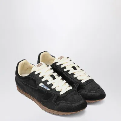 Autry Black Windspin Sneakers In Pony Hair