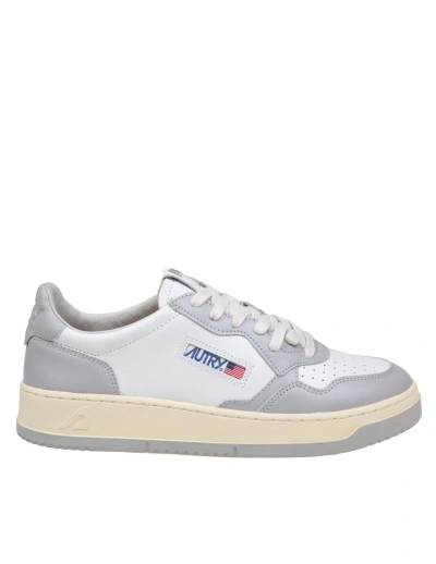 Autry Sneakers In White And Gray Leather In Grey