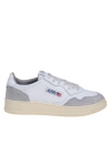 AUTRY SNEAKERS IN WHITE AND GRAY LEATHER AND SUEDE