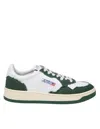 AUTRY SNEAKERS IN WHITE AND GREEN LEATHER AND CANVAS