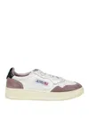 Autry White Medalist Sneakers In Pink