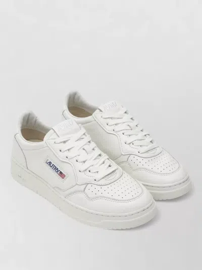 Autry Sneakers Low Profile Perforated Detailing Rubber Sole In White