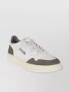 Autry Low Sneaker With Contrast Panels And Perforated Toe