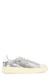 Autry Dallas Low Sparkling Sneakers In Silver And White Sequins Shoes In Silver