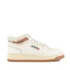 Autry Sneakers Med-way In Leather Color Marshmallow And Brown In Neutral