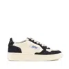 Autry Sneakers Medalist Low In Avory And Blue Leather Glittered In Black