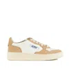 Autry Sneakers Medalist Low In Avory And Gold Leather Glittered In Neutral