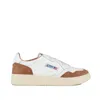 AUTRY AUTRY SNEAKERS MEDALIST LOW IN WHITE COLOR GOAT LEATHER AND SUEDE BROWN