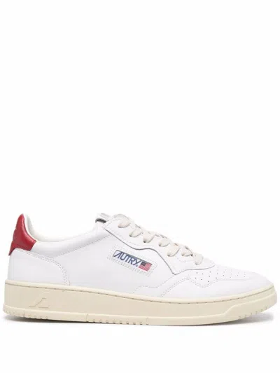 Autry Sneakers Medalist Low In White Leather And Red Heel