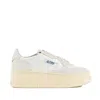 Autry Sneakers Medalist Platform In Suede And Leather White And Gray. In Multi