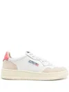 Autry Medalist Sneakers In White/coral Leather And Suede In Multi