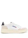Autry Medalist Low Sneakers In White Leather And Suede With Custom Lettering In White