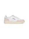 Autry 'medalist' White Low Top Sneakers With Beige Suede Details