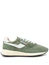 Autry Reelwind Suede Panelled Sneakers In Green
