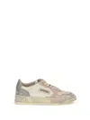 Autry White And Grey Sup Vint Low Metal Sneakers In Multi