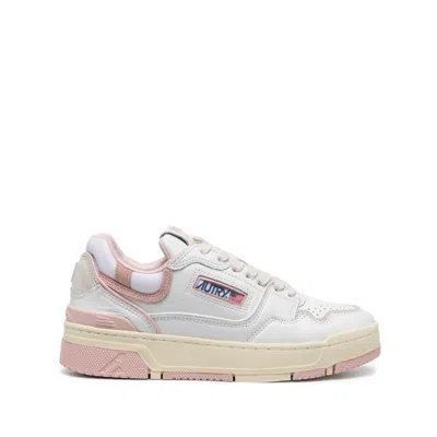 Autry Logo-embellished Side Panels Leather Sneakers In White