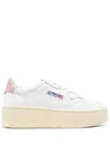 Autry White Low Top Sneakers With Oversized Platform In Multicolor