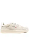 Autry Low-top Beige Suede Sneakers In White